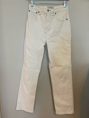 Abercrombie & Fitch Cream Straight Leg Jeans